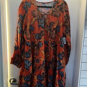 OLD NAVY - Tie Neck Tiered Floral Mini Dress